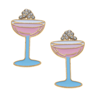 Champagne Coupe Earrings in Worn Gold - Waverly Paige Boutique