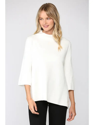 Mock Neck Pullover Sweater in Ivory - Waverly Paige Boutique