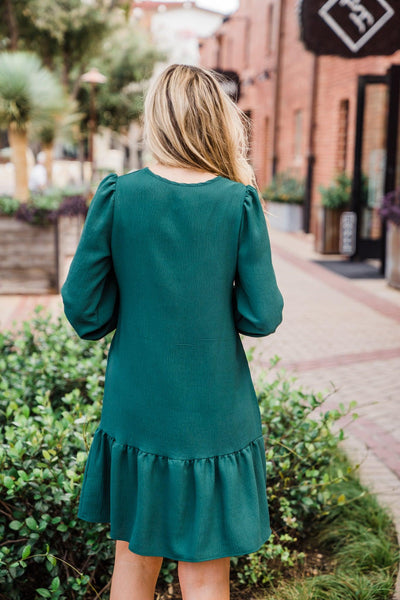 Parker Dress in Forest Green - Waverly Paige Boutique