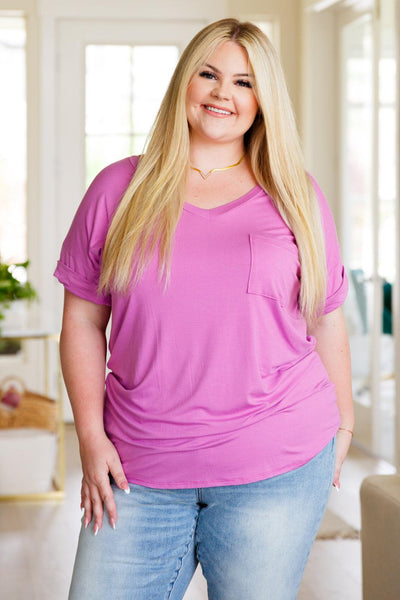 Absolute Favorite V-Neck Top in Orchid - Waverly Paige Boutique