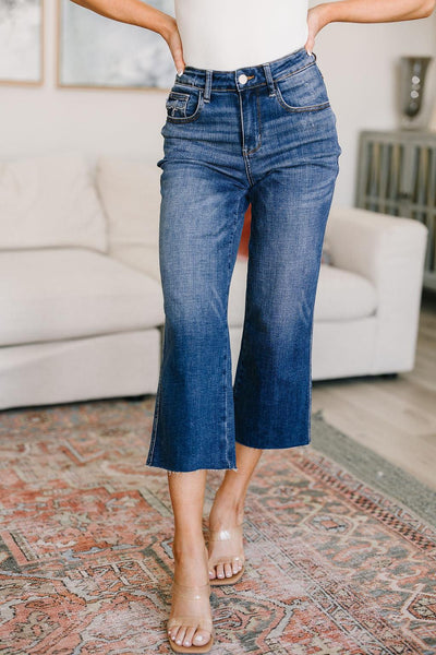 Hayes High Rise Wide Leg Crop Jeans - Waverly Paige Boutique