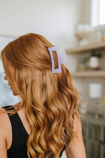 Jelly Rectangle Claw Clip in Lavender - Waverly Paige Boutique