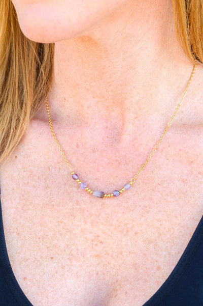 Lavender Moments Beaded Necklace - Waverly Paige Boutique