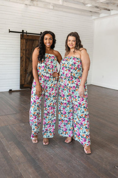 Life of the Party Floral Jumpsuit in Green - Waverly Paige Boutique