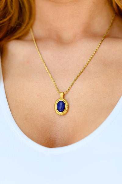 Lovely Lapis Lazuli Pendent Necklace - Waverly Paige Boutique