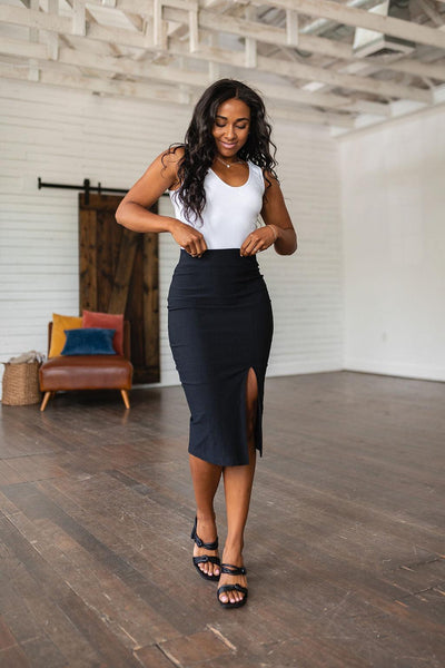 Pencil Me In Pencil Skirt in Black - Waverly Paige Boutique