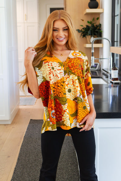 Picking Blooms Blouse in Amber Mix - Waverly Paige Boutique