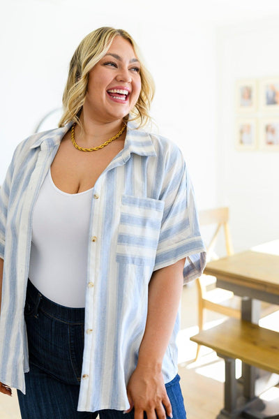 Tailored to Relax Striped Button Down - Waverly Paige Boutique