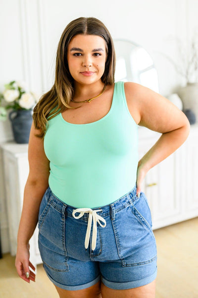 The Basics Long Line Reversible Tank in Mint - Waverly Paige Boutique