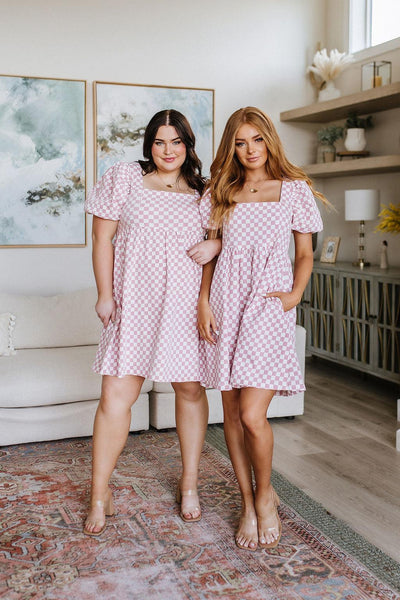 The Moment Checkered Babydoll Dress - Waverly Paige Boutique