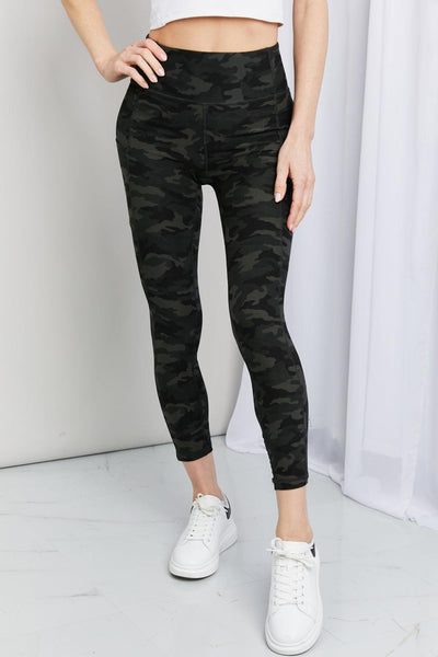 LOVEIT Full Size Camouflage Wide Waistband Pocket Leggings - Waverly Paige Boutique