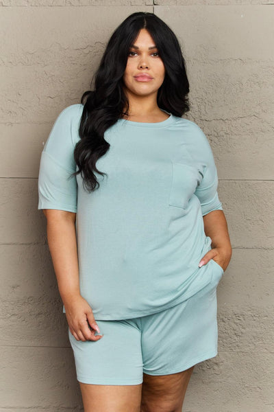 Zenana In The Moment Plus Size Lounge Set in Light Green - Waverly Paige Boutique