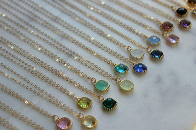 Gemstone Glass Necklaces, Dainty Minimalist Necklace - Waverly Paige Boutique